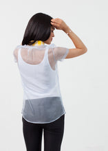 Load image into Gallery viewer, Sheer Button-Up Blouse in Pale Blue